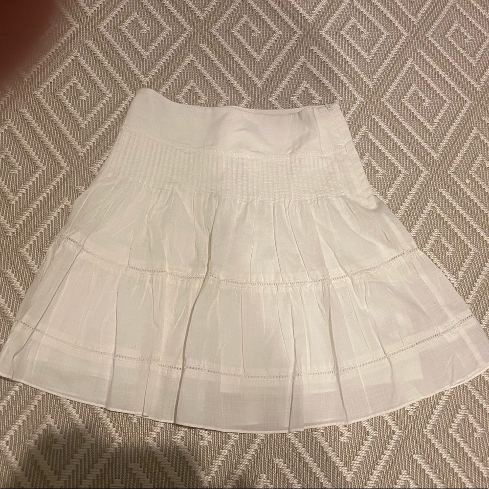 Madewell ivory pintuck cotton skirt